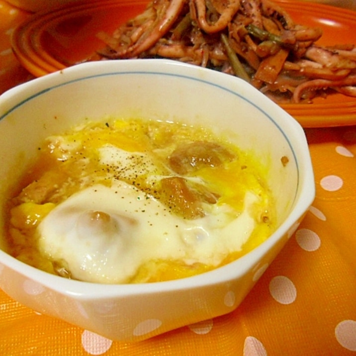 焼き鳥缶の卵とじ　レンジで簡単おかず